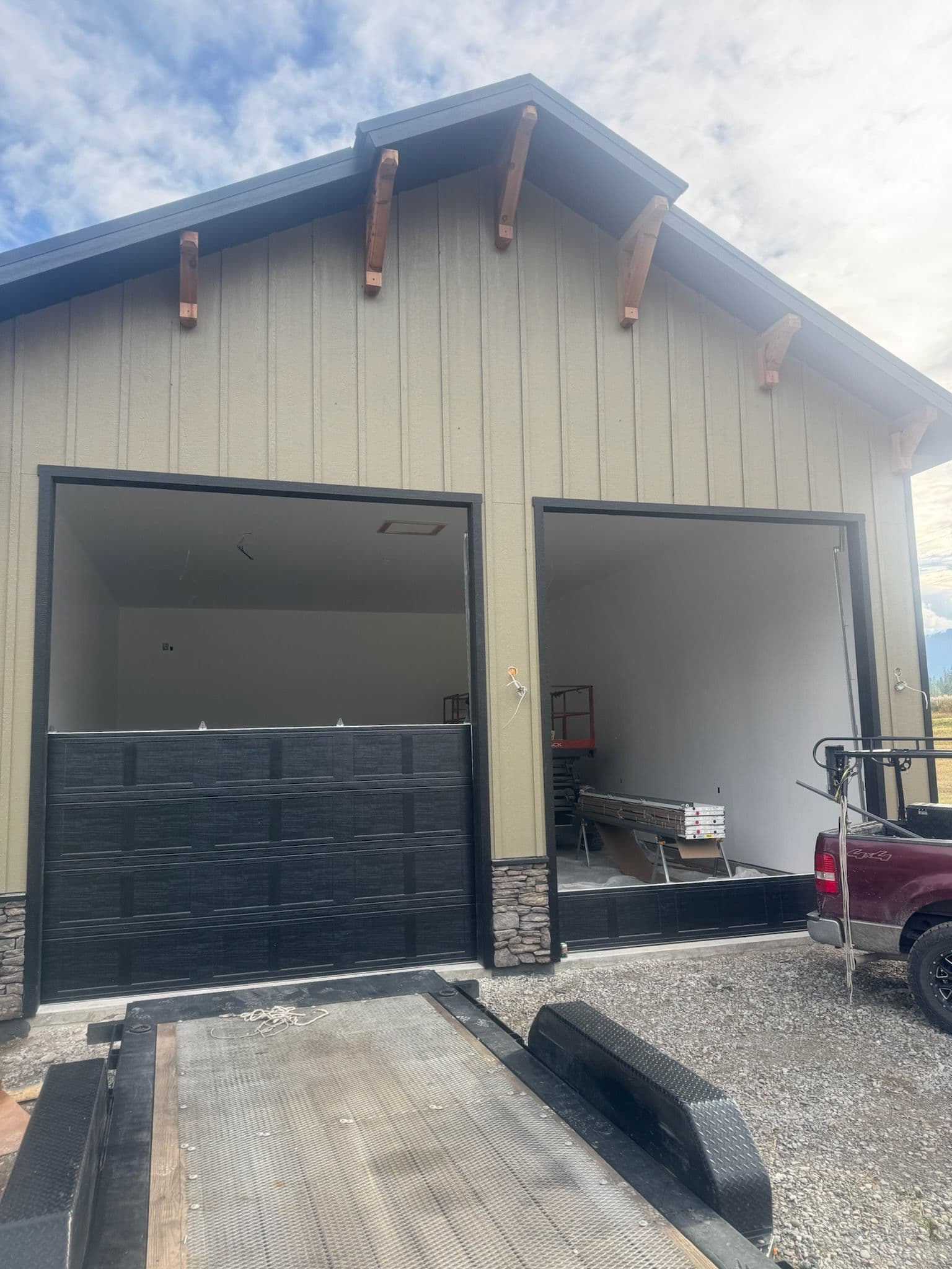 Project Stunning Black Inlay Garage Doors Underway image