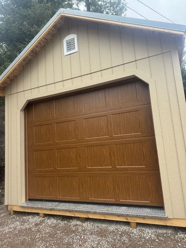 Ash Wood Grain Garage Door Installation at Flathead Lake
