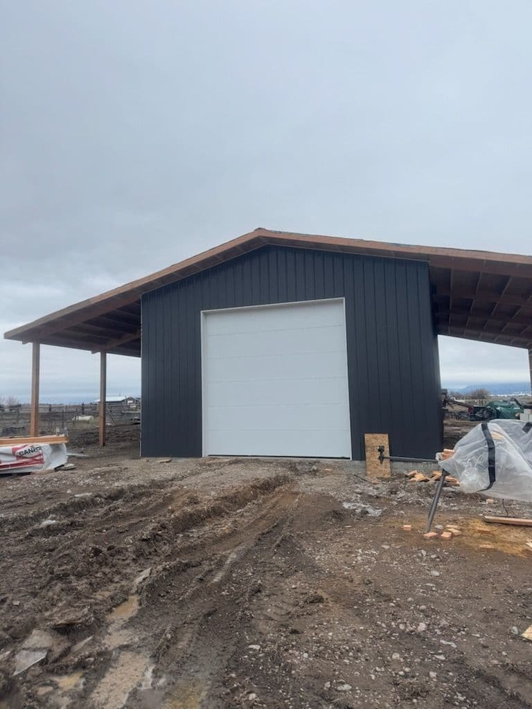 Gallery photos for Pole Barn Garage Door Installation in Progress: Image #1