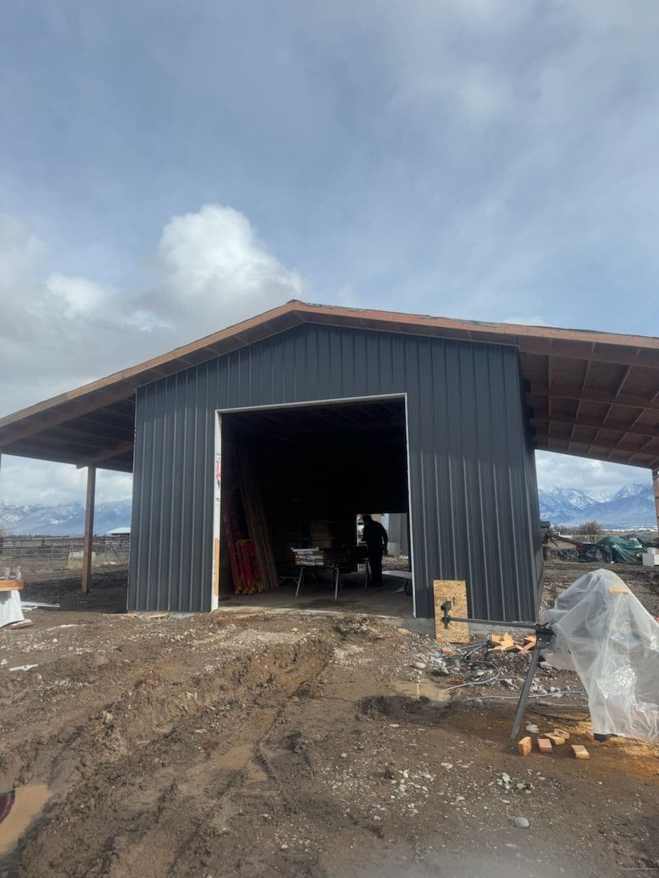 Gallery photos for Pole Barn Garage Door Installation in Progress: Image #2